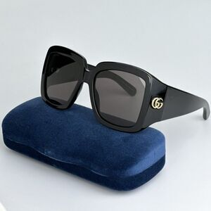 NEW Gucci GG1402S 001 Black Grey Women Square Sunglasses GG 1402S